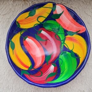 Vibrant Hand-Painted Decorative Bowl